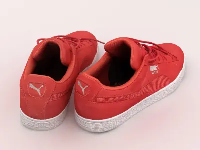 Puma Suede Trainers Red 3D model