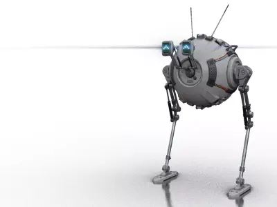 DOBO Drone mechanical robot character Low-poly 3D model
