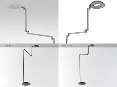 O four different floor lamps 3D model