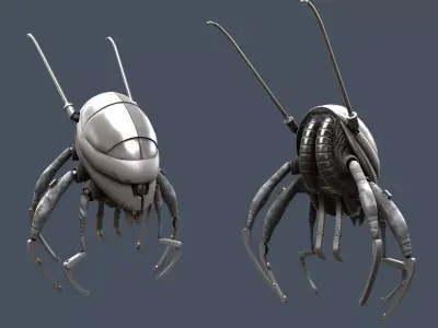 Flea Bot Low-poly 3D model