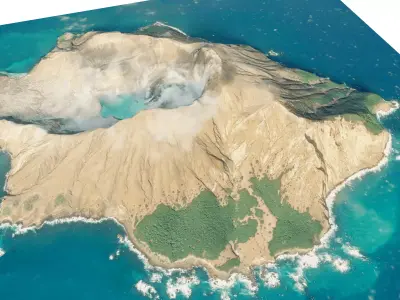 White island 3D model terrain 3D model