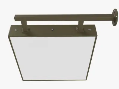 Store street sign mockup 01 3D model