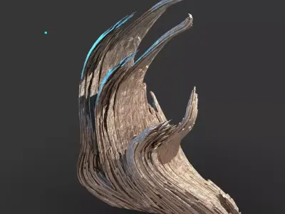 Dark Obsidian cliff  3D model