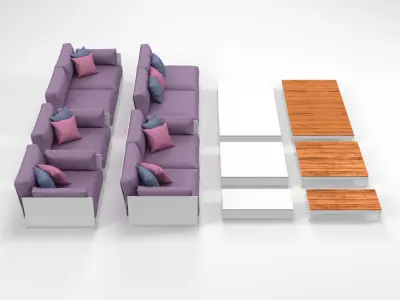 Viteo Pure Garden Furniture Set 3D model