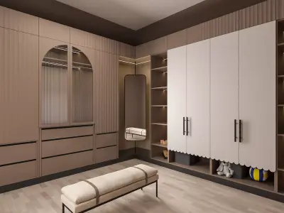 Family Wardrobe 3D Model Kids and Parents Low-poly 3D model