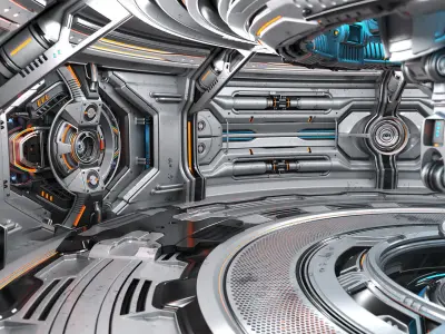 Sci-Fi Robotic Factory - Rigged  3D model