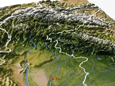Pakistan High resolution 3D relief maps 3D model