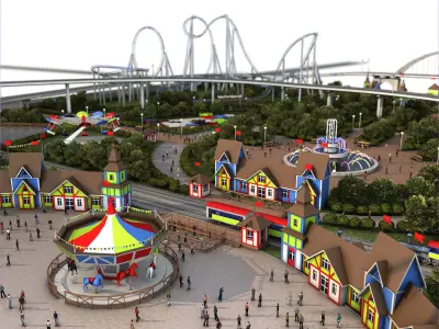 Amusement Park Low-poly 3D model
