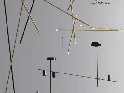 Modern Ceiling pendant Chandelier Light 04 3D model