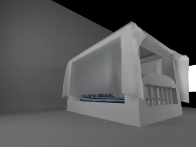 Cinderella Bed with string light Free low-poly 3D model