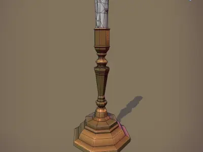 Candle Stick Low-poly 3D model