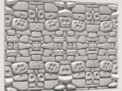 Seamless Uneven Travertine Wall Mesh 3D print model purchase
