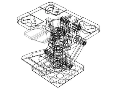 Adjustable Height Floor Lock 3D model