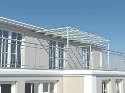 Apartments 1 apartment building with balconies 3D model