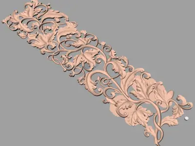 Door flower 3D relief STL Model for CNC woodworking carving E264 3D model