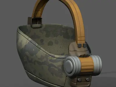 Gas mask respirator scifi futuristic 3d model  Low-poly 3D model