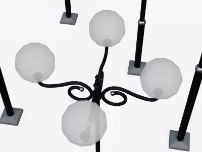 Urban Streetlight Pack Low-poly 3D model