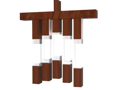 Wooden Lighting Low-poly 3D model