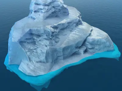 Iceberg 4 floating in water 3D model