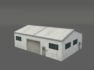Lowpoly garage buildings pack Low-poly 3D model