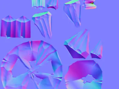 stylized Floating Islands Crystal magic  Low-poly 3D model Low-poly 3D model