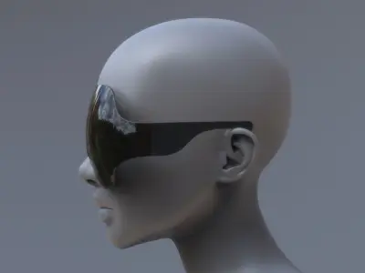 Fashion sci fi sun glasses mask 3D model