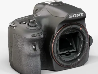 Sony SLT-A58 DSLR camera Low-poly 3D model