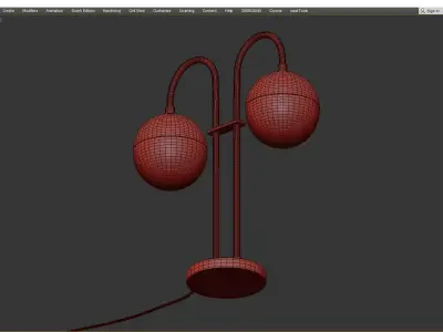 CEDAR AND MOSS DOUBLE TABLE LAMP Low-poly 3D model