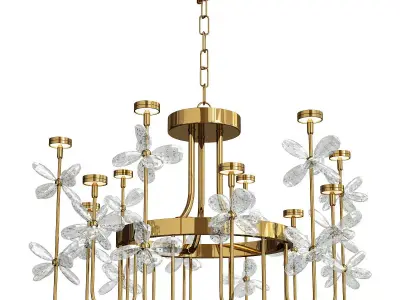 Crystal Flowers Chandelier Low-poly 3D model