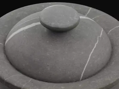 Stone Food Pot Low-poly 3D model
