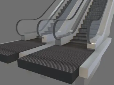 Animated Escalator 3D model