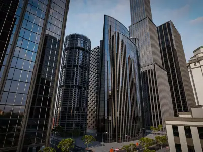 SKYSCRAPER CITY BUILDING 09 Low-poly 3D model