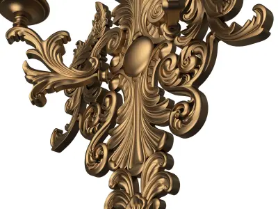 Classic Wall Chandelier 08 Low-poly 3D model