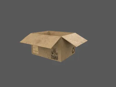 Cardboard Box Low-poly 3D model