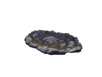 3d Model Mountain Range Barrier  3D model