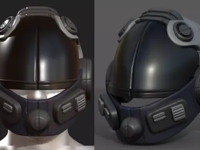 Helmet scifi fantasy futuristic technology cyborg  Low-poly 3D model