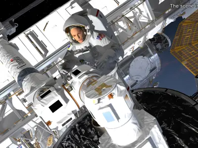  Astronaut Spacesuit with Portable Life Support System Rigged for Cinema 4D 