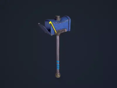 MailBox fortnite axe Low-poly 3D model