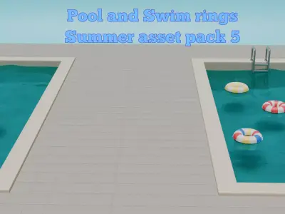 Pool and swim rings Summer asset pack 5 3D model