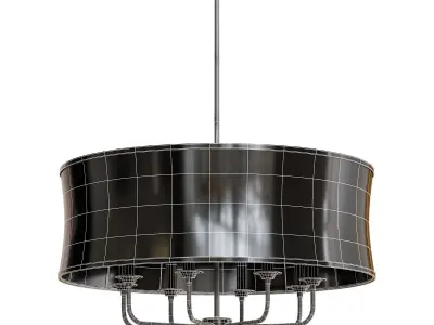 LED Chandelier Low-poly 3D model