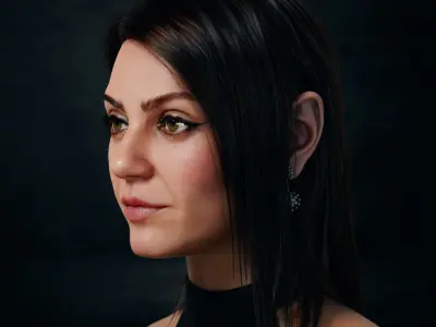 Mila Kunis - Photoreal scene in Blender 3D model
