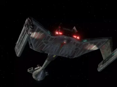 Klingon Kronos One Cruiser from Star Trek VI Interpretation Low-poly 3D model
