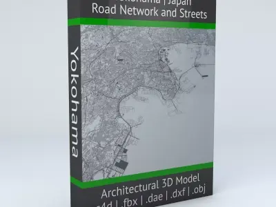 Yokohama Road Network and Streets 3D model