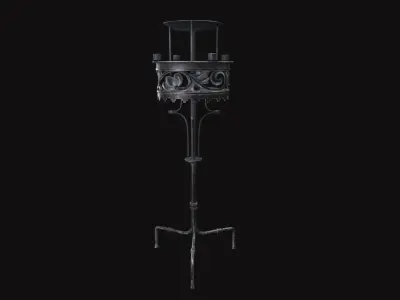 Medieval Torch V20 Low-poly 3D model