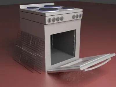 Stove With Oven Low-poly 3D model