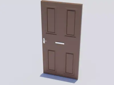 Low Poly Swinging Door Low-poly 3D model