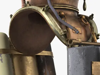  Retro Diving Air Supply Apparatus with Tanks Brass 