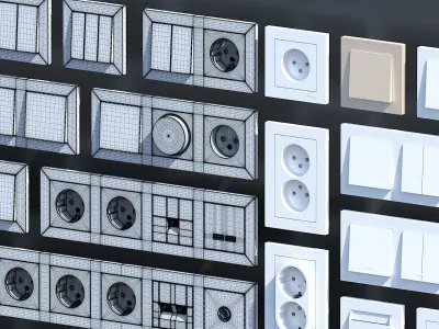 Sockets and switches  3D model