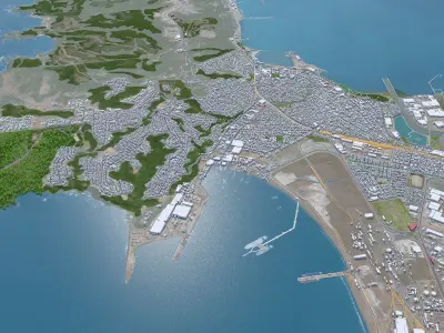 Concepcion Chile 25km AI Low-poly 3D model