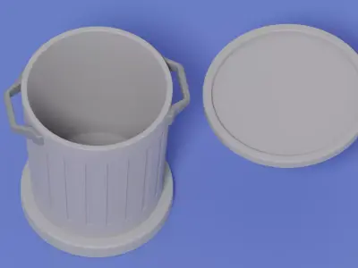 Cartoon Trash Can 3D model